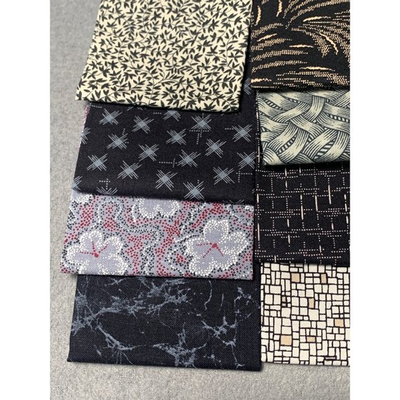 Assorted Quilting Cotton Fabric Squares 11x6 Black & Neutral Tones Pre-Cut Craft - Picture 4 of 6